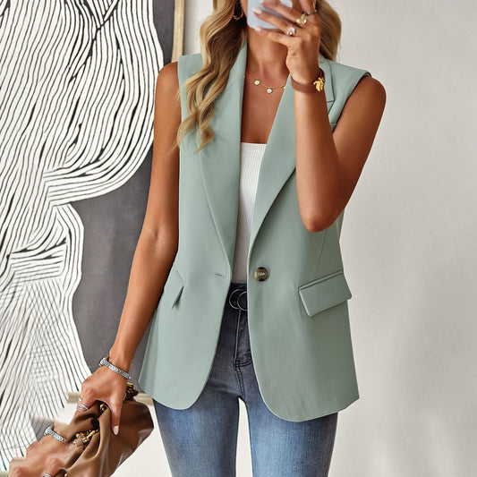 Women's Beautiful Loose Temperament Commuter Sleeveless Blazers