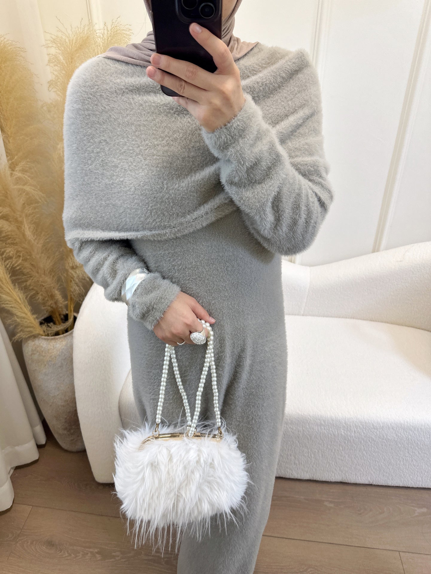 Cool Stylish Solid Color Shawl Two-piece Dresses