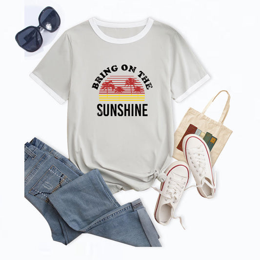 Fun Fashion Casual T-shirt Round Neck Shorts