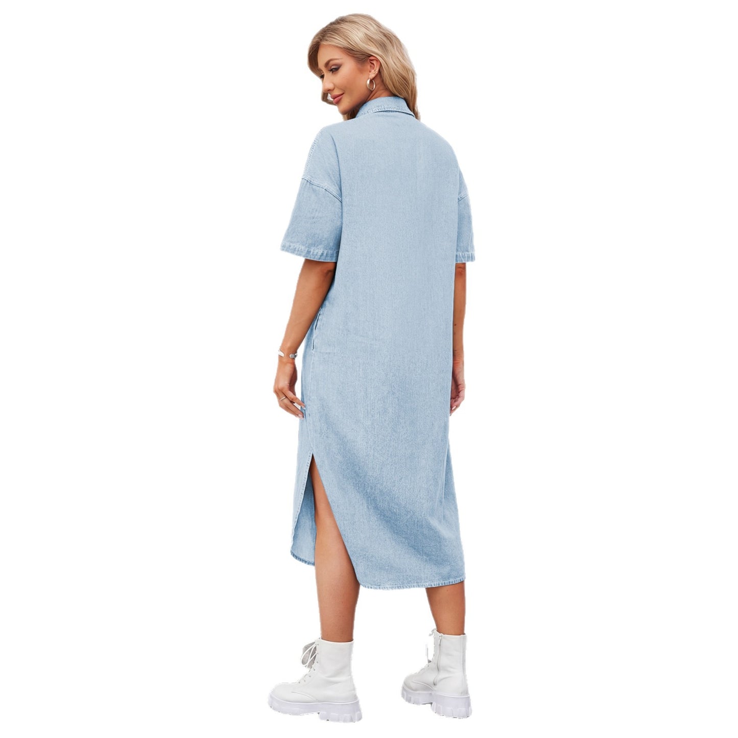 Women's Spring Washed Loose Denim Sleeve Maxi Shorts