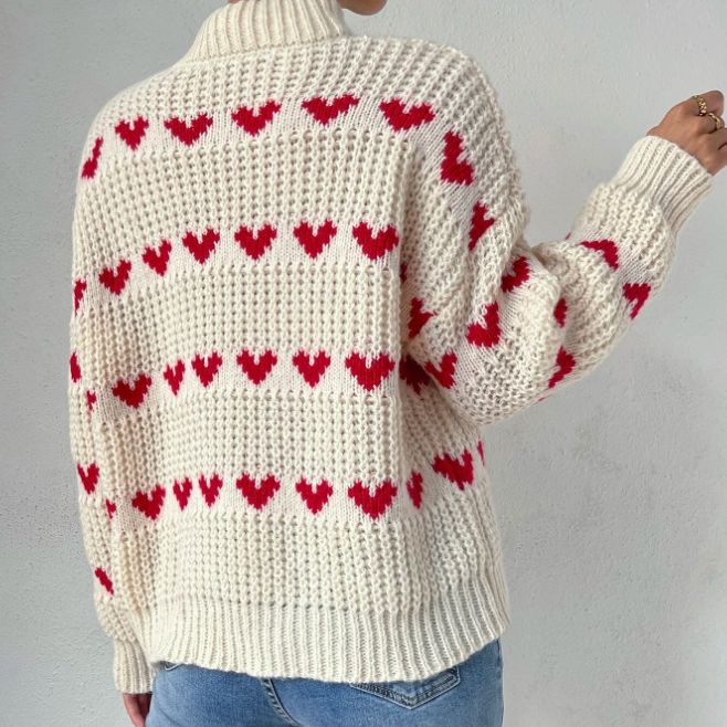 Women's Pullover Loose Love Jacquard For Sweaters