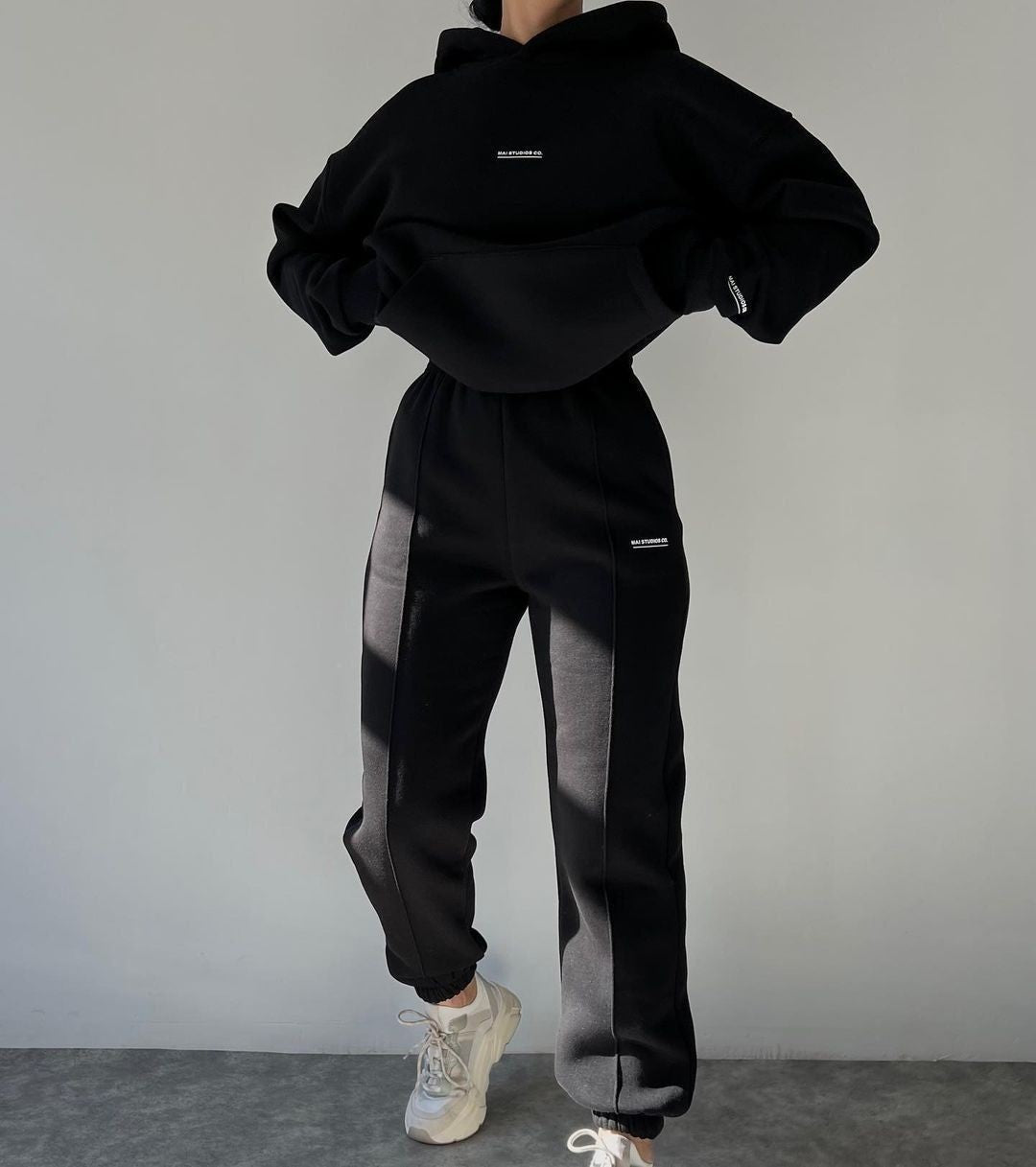 Women's Outfit Fleece-lined Long Sleeve Thick Trousers Fashion Casual Suit