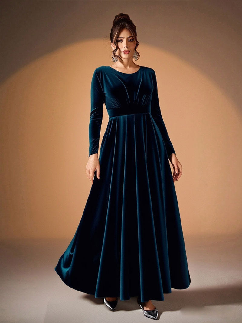 Fashion Attractive Women's Long Sleeve Pleated Dress