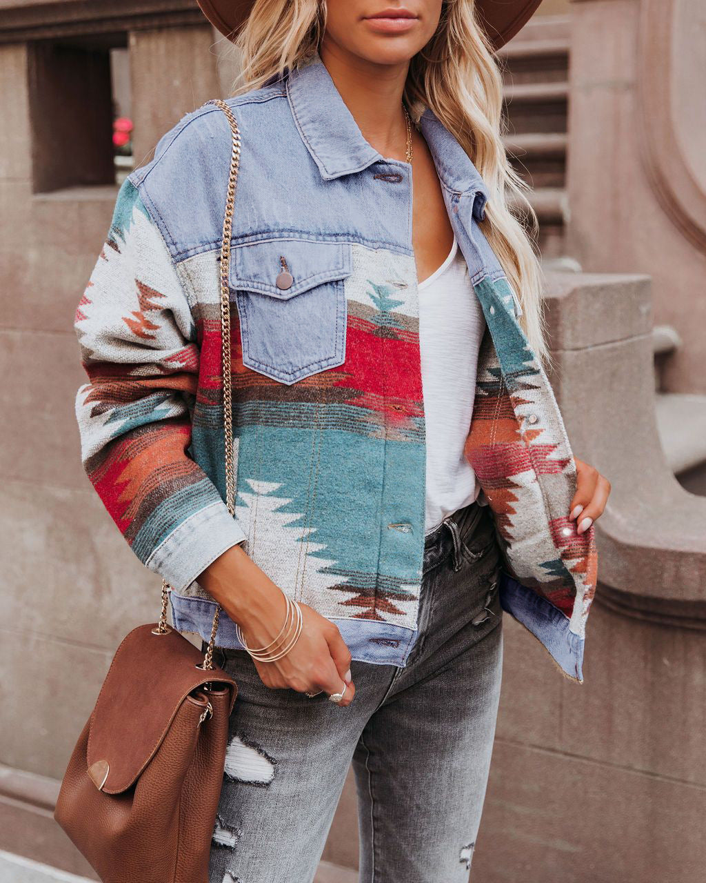 Women's Graceful Casual Patchwork Denim For Jackets