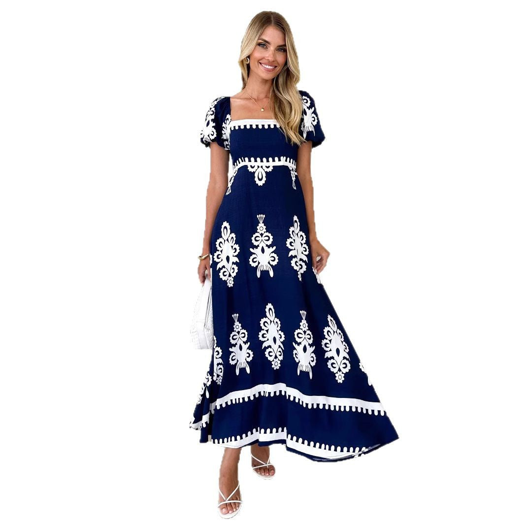Women's Summer Vacation Style Printed Beach Dress Dresses