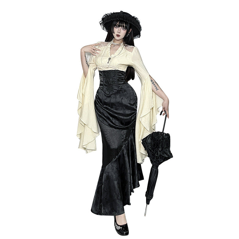 Dark Irregular High Waist Fishtail Gothic Skirts