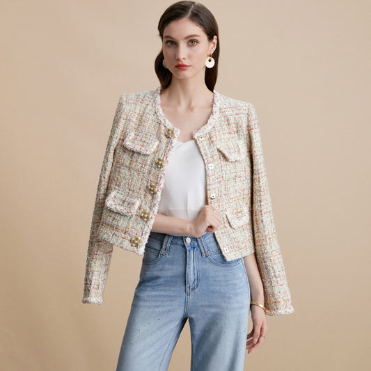 High-grade French Style Classic Diamond Woven Coats