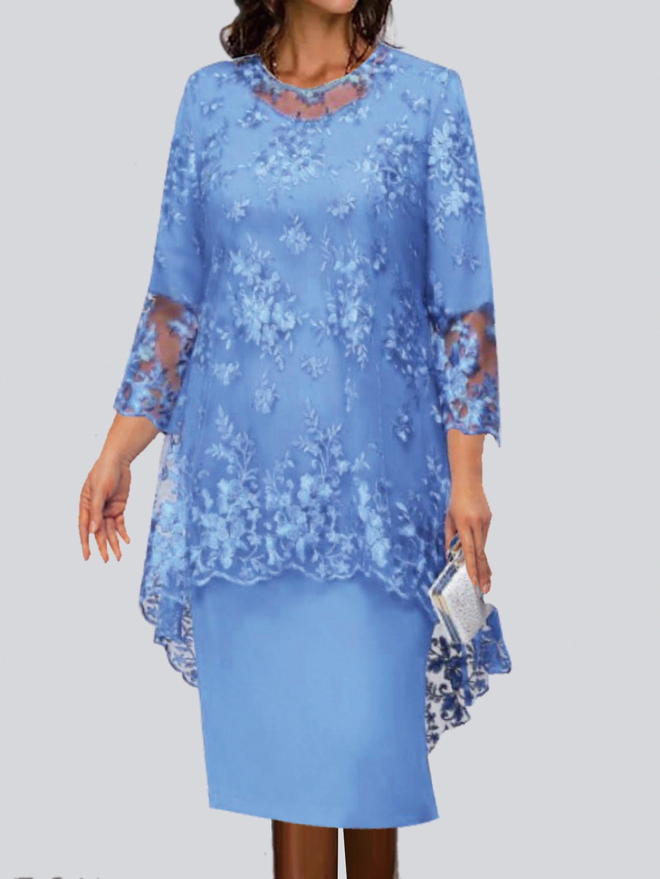 Women's Dress Lace Embroidery Two-piece Set Temperament Dresses