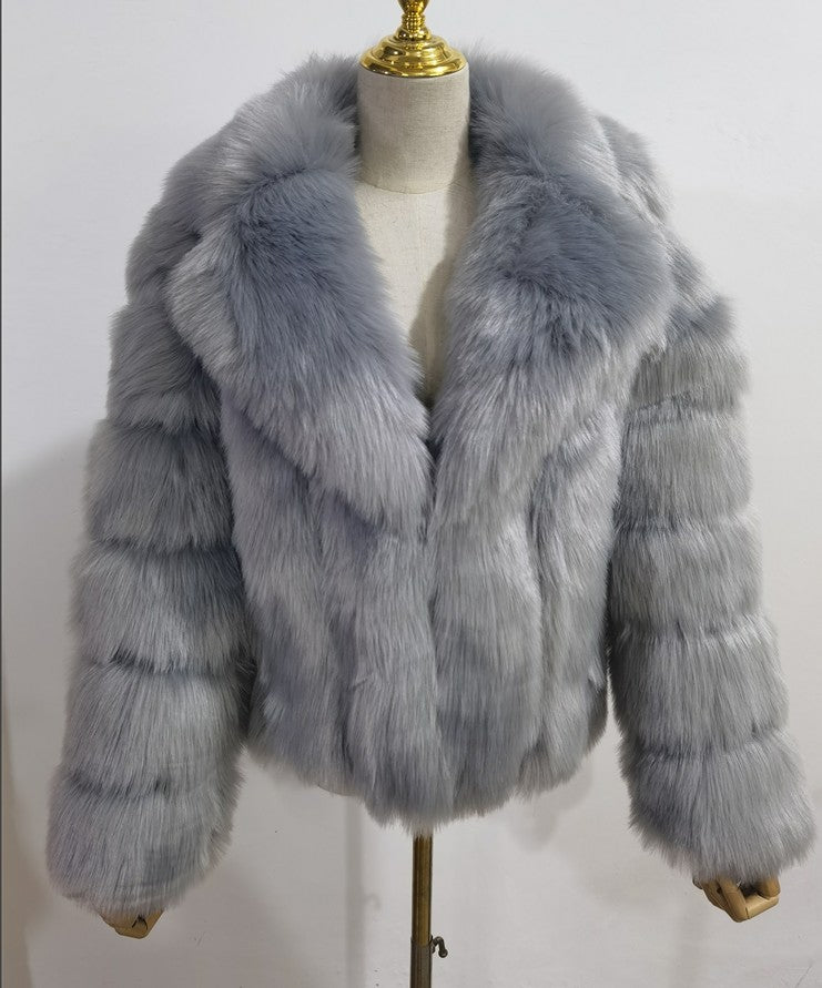 Women's Fur Imitation Fox Faux Collar Coats