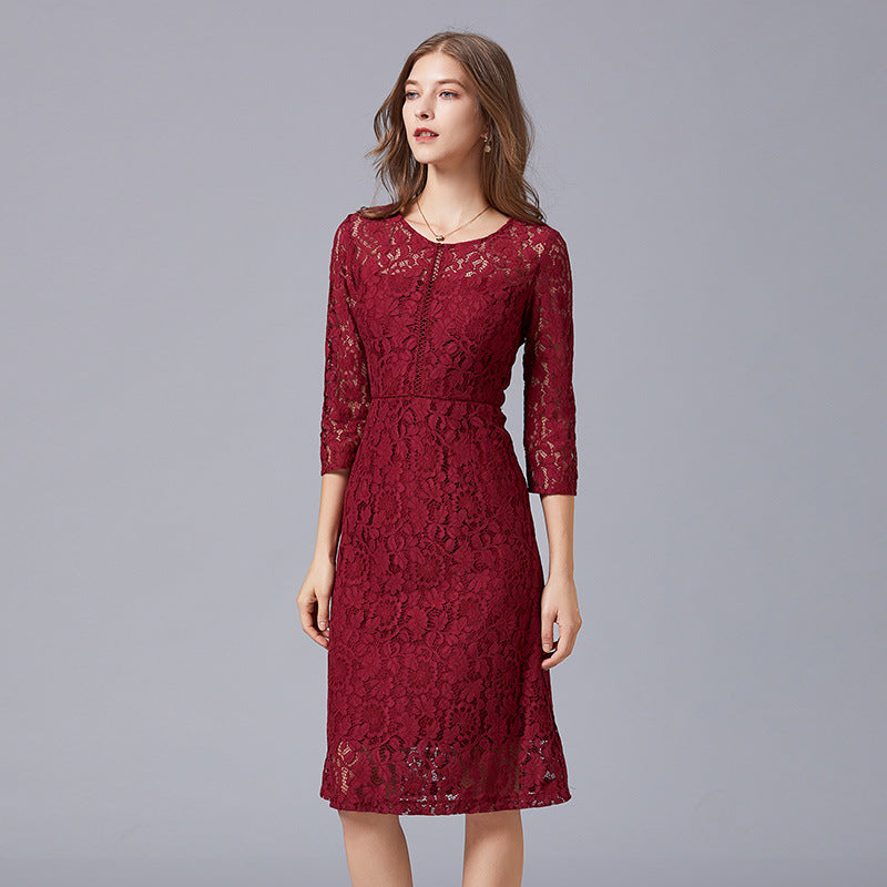 Lace Dress Fashion Simple Casual Large Dresses