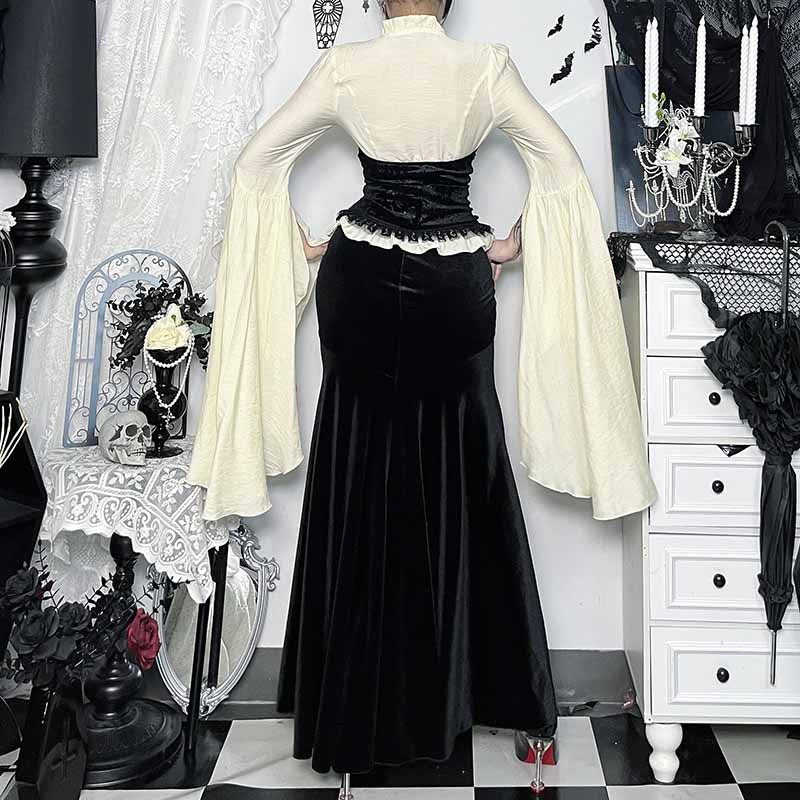 Women's Court Style Long-sleeved Shirt Gothic Fashion Blouses