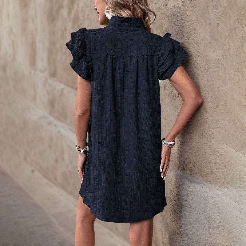 Loose Straight Dress Hot Casual Holiday Stand Dresses