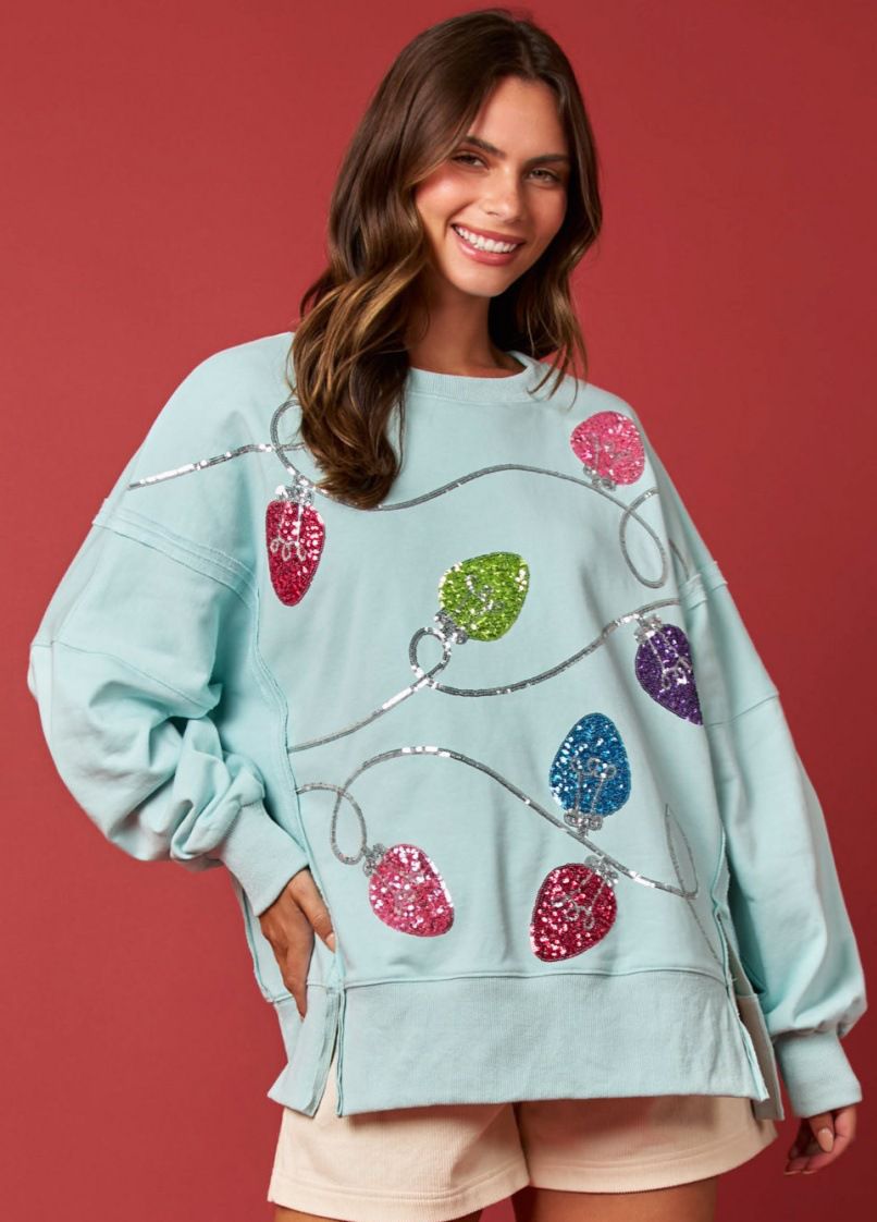 Women's Fashion Trend Sequined Long Sleeve Pullover Sweaters