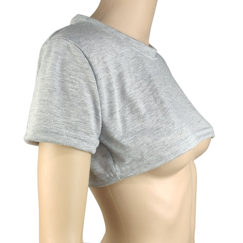 Women's Sexy Casual T-shirt Short-sleeved Solid Color Blouses