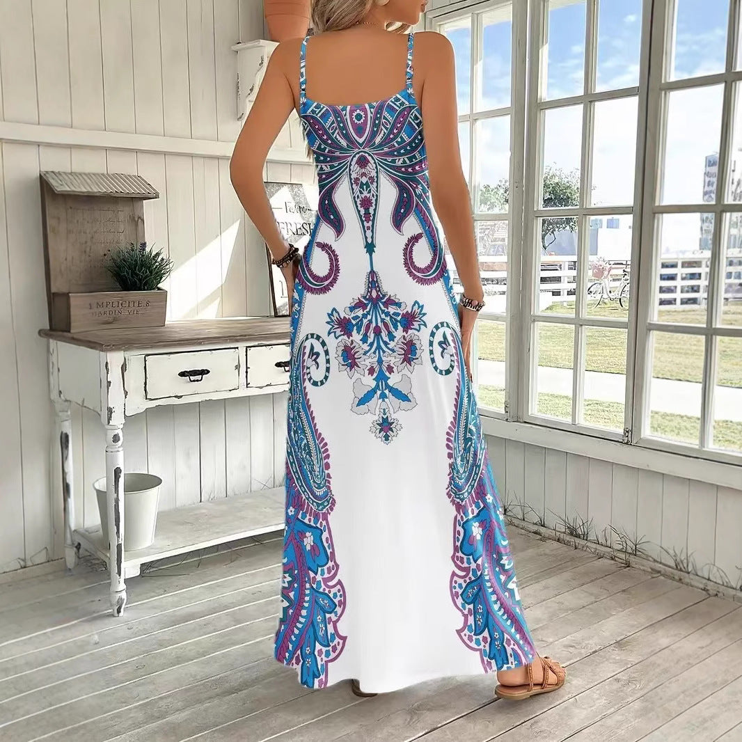 Slouchy Classic Classy Women's Sleeveless Print Dress