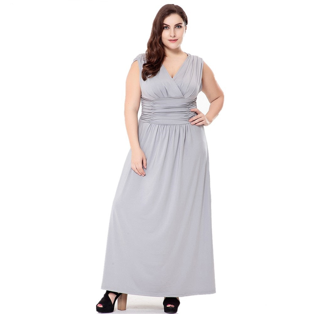 Women's Large Summer Sleeveless Bridesmaid Long Backless Dress