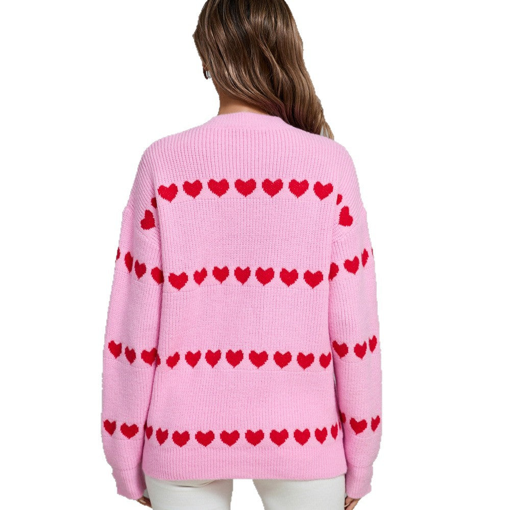 Women's For Spring Heart Trendy Pullover Women's Sweater