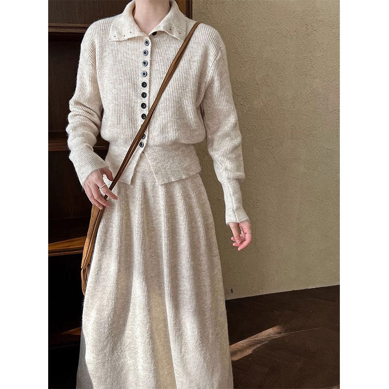 Women's Korean Casual Knitted Dress Fashionable Elegant Suits