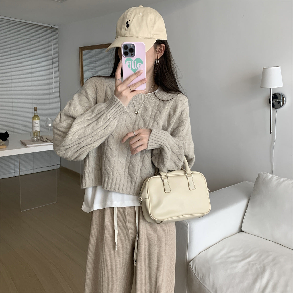 Women's Round Neck Inner Wear Lazy Soft Women's Sweater