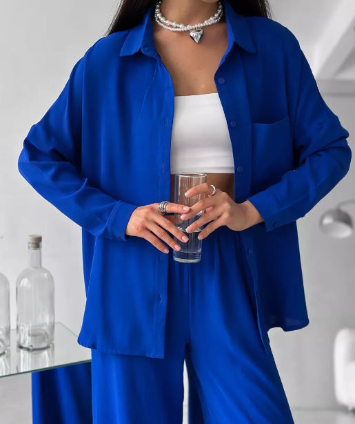 Unique Women's Solid Color Pocket Trousers Fashion Casual Suit