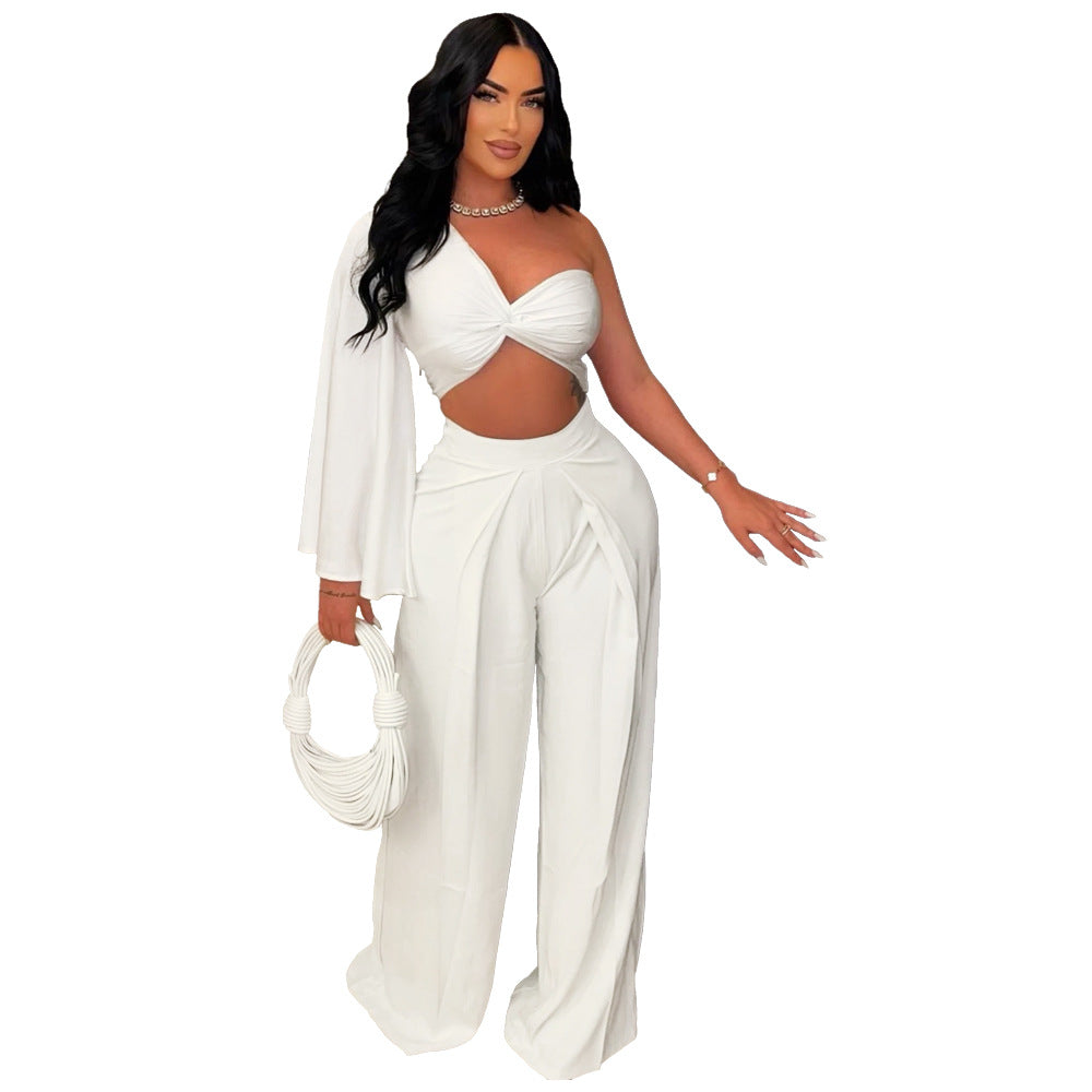 Women's Fashion Wear Pleated Casual Solid Color Suits
