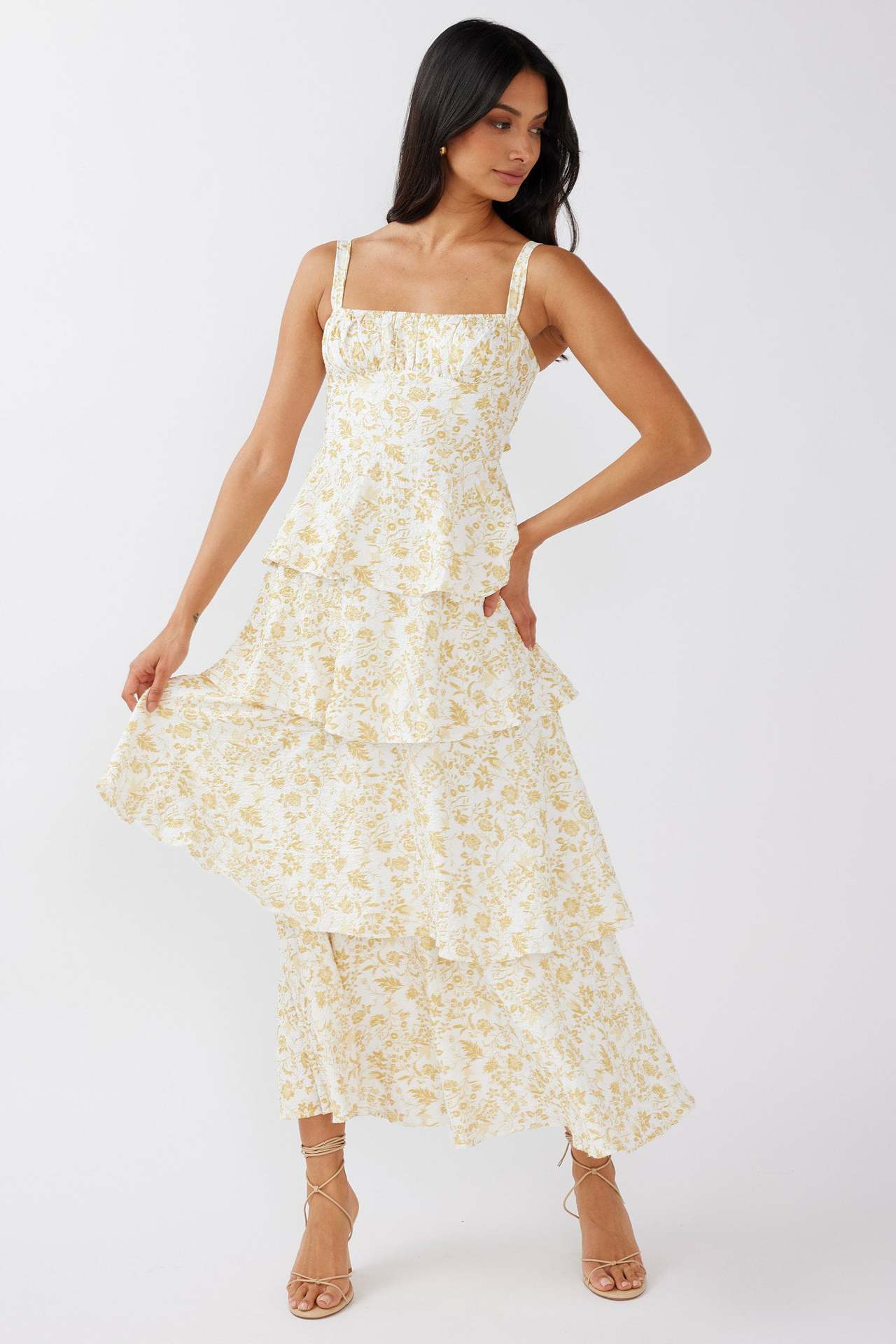 Bow Floral Dress Holiday Party Temperament Dresses