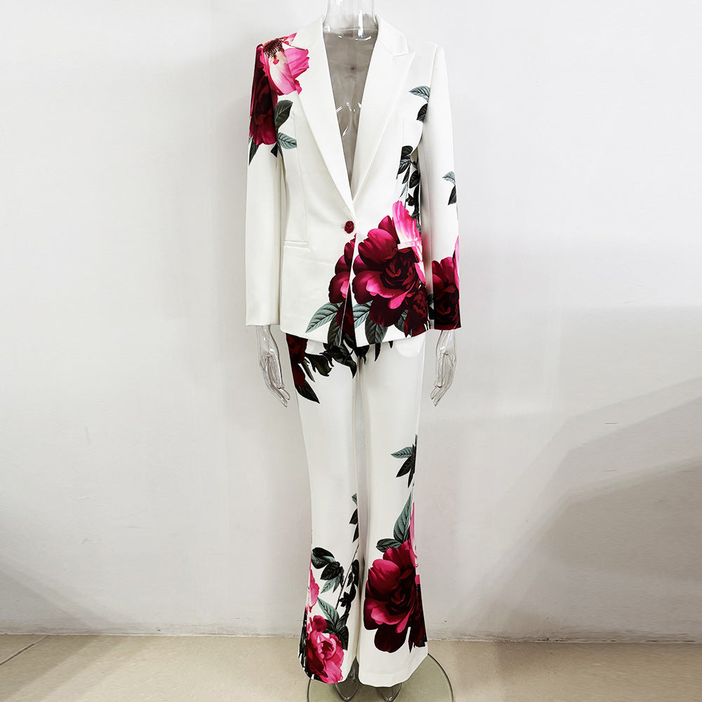 Casual Two-piece Beautiful Digital Printing Trousers Jackets