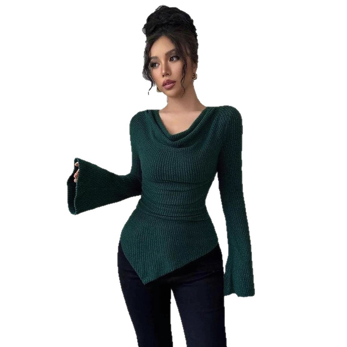Women's Ribbing Bottoming Slim Knit Long-sleeved Commuter Women's Sweater