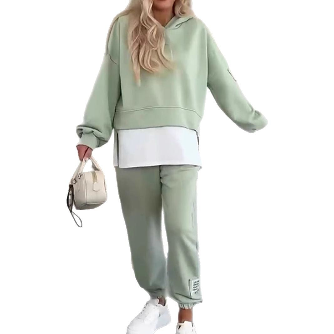 Women's Hooded Fashion Solid Color Casual Sports Suits