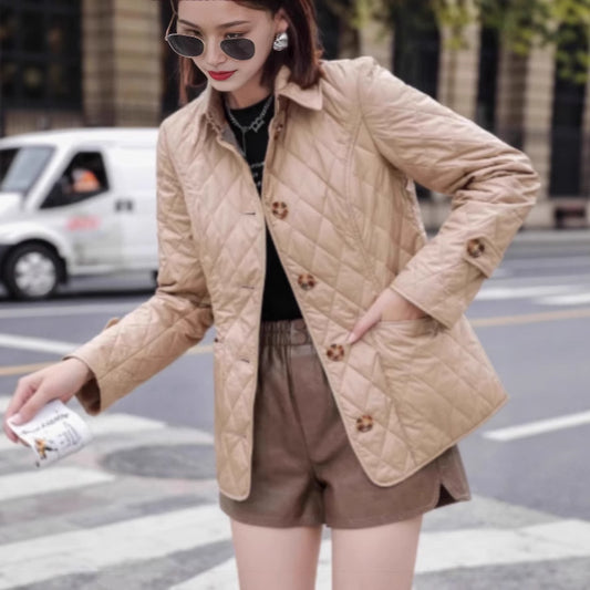Women's Popular Lapel Single Breasted Thermal Spinning Coats