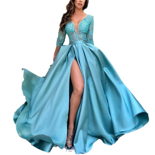 Women's Sequined Large Swing Sexy Dress Trailing Wedding Dresses