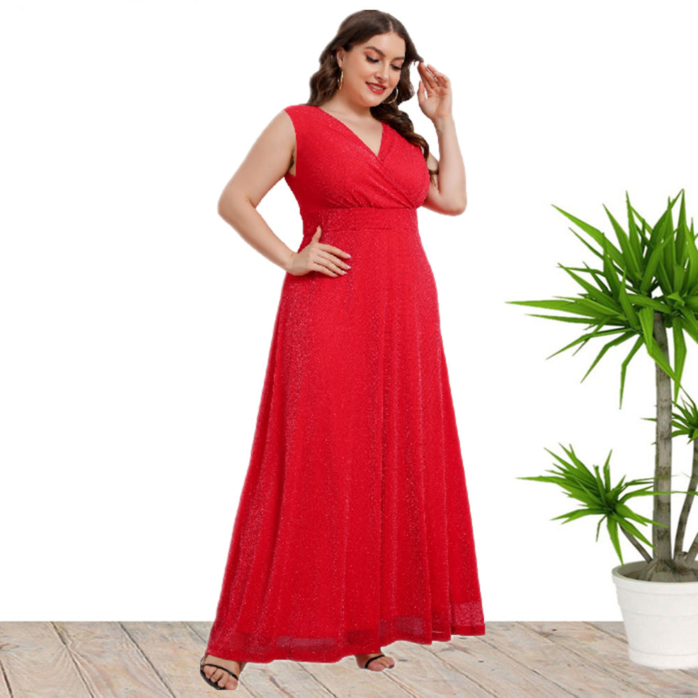 Women's Large Summer Sleeveless Long Broken Promotion Dress