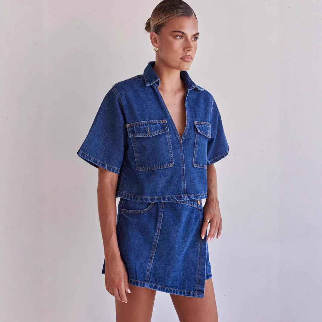 Comfortable Denim Irregular Fashion Style Matching Jackets