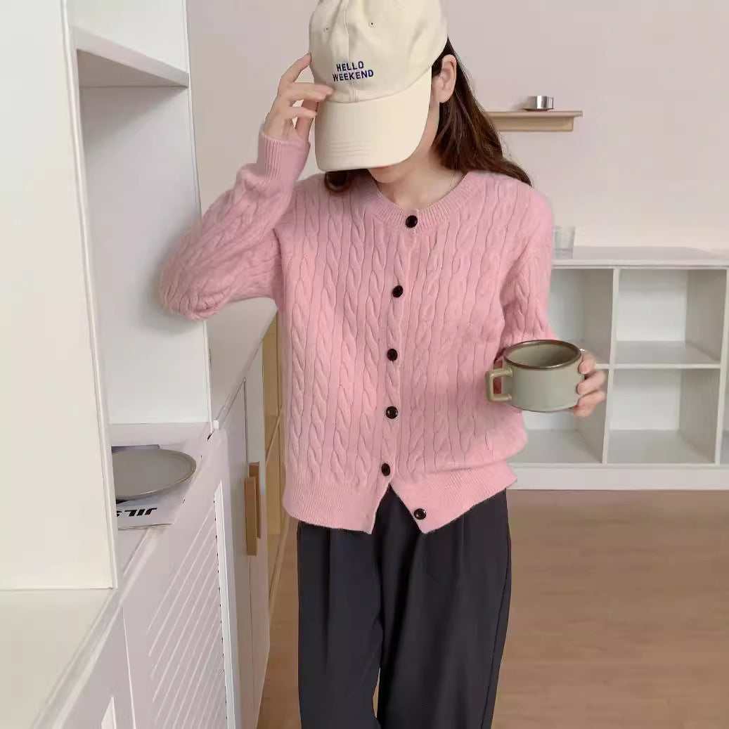 Women's Sweet Art Fresh Twist Knitted Casual Sweater