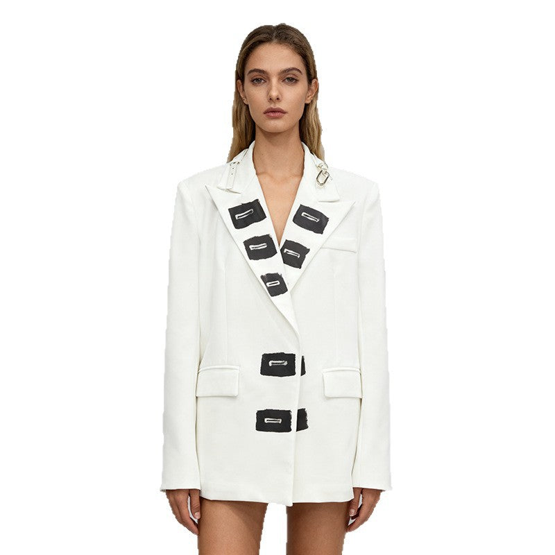 Women's Collage Solid Color Long Sleeve Autumn Blazers