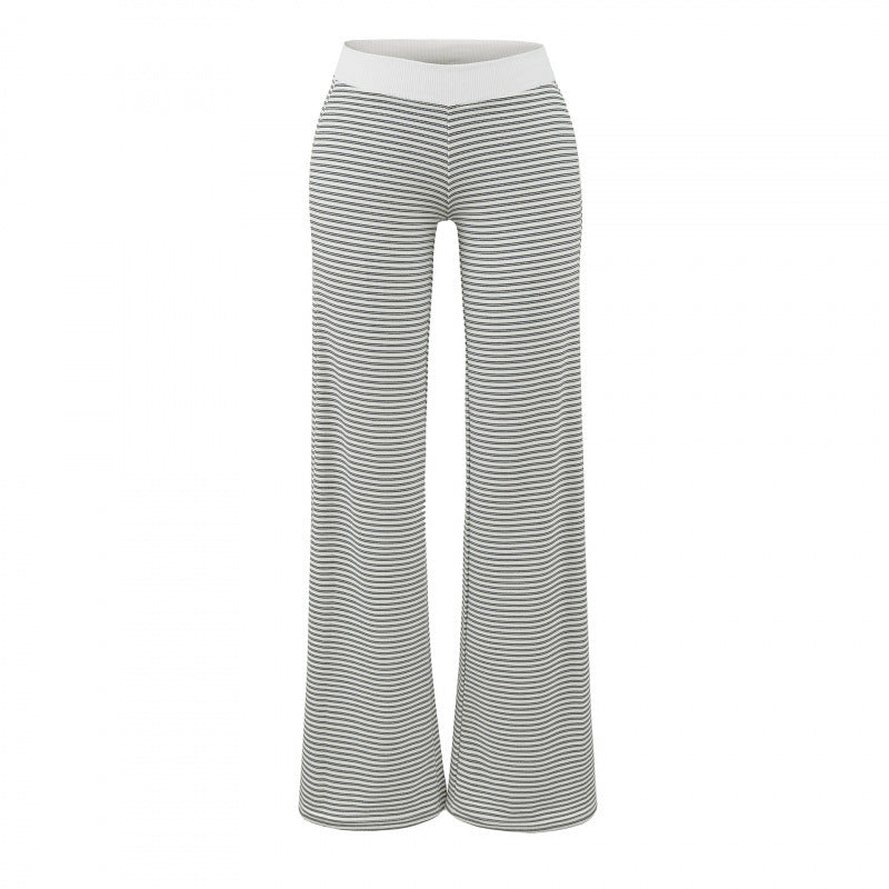 Women's Autumn Hot Striped Bootleg Lazy Drape Pants