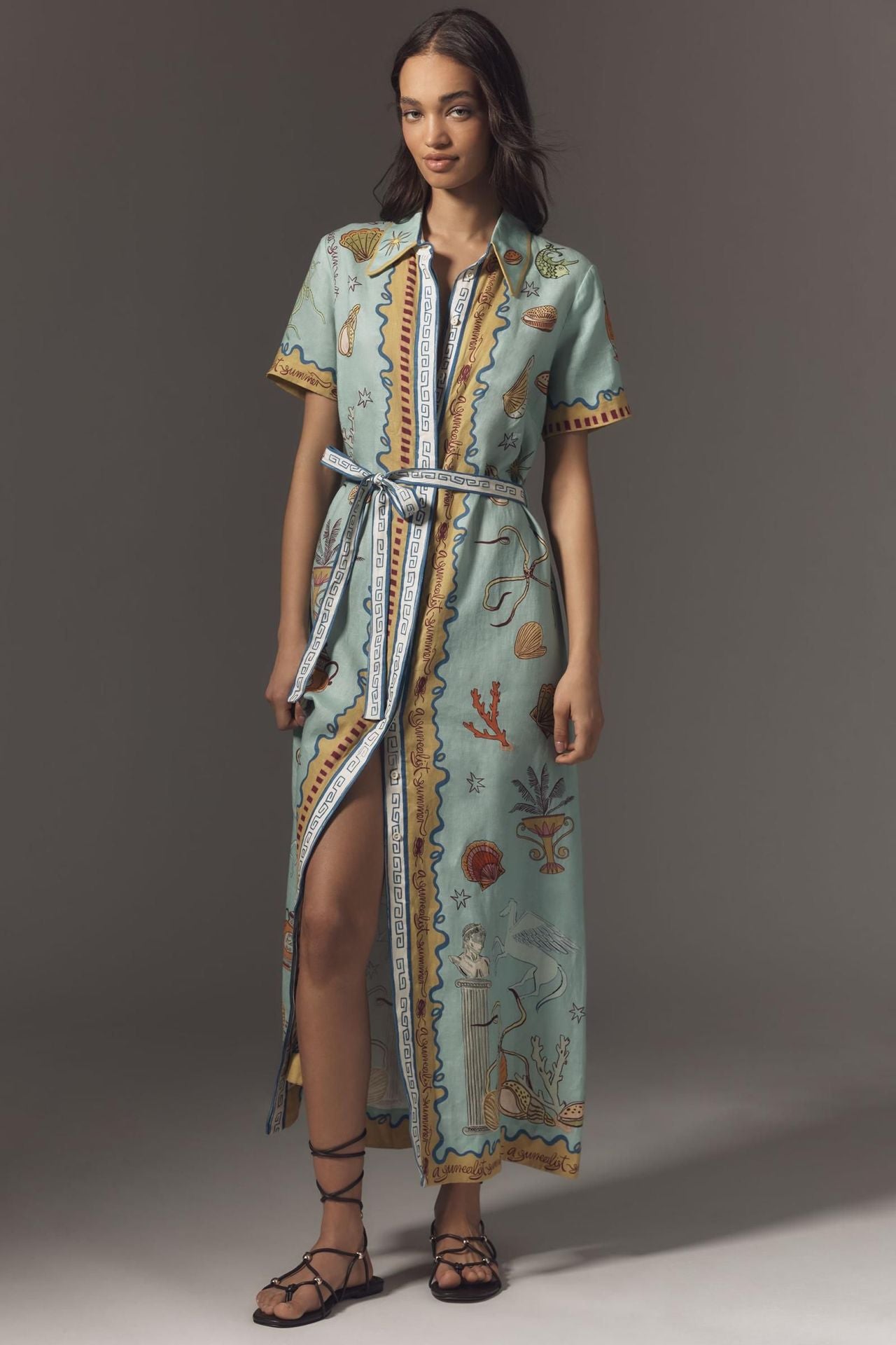 Popular Printed Fashion Casual Lace Up Dresses