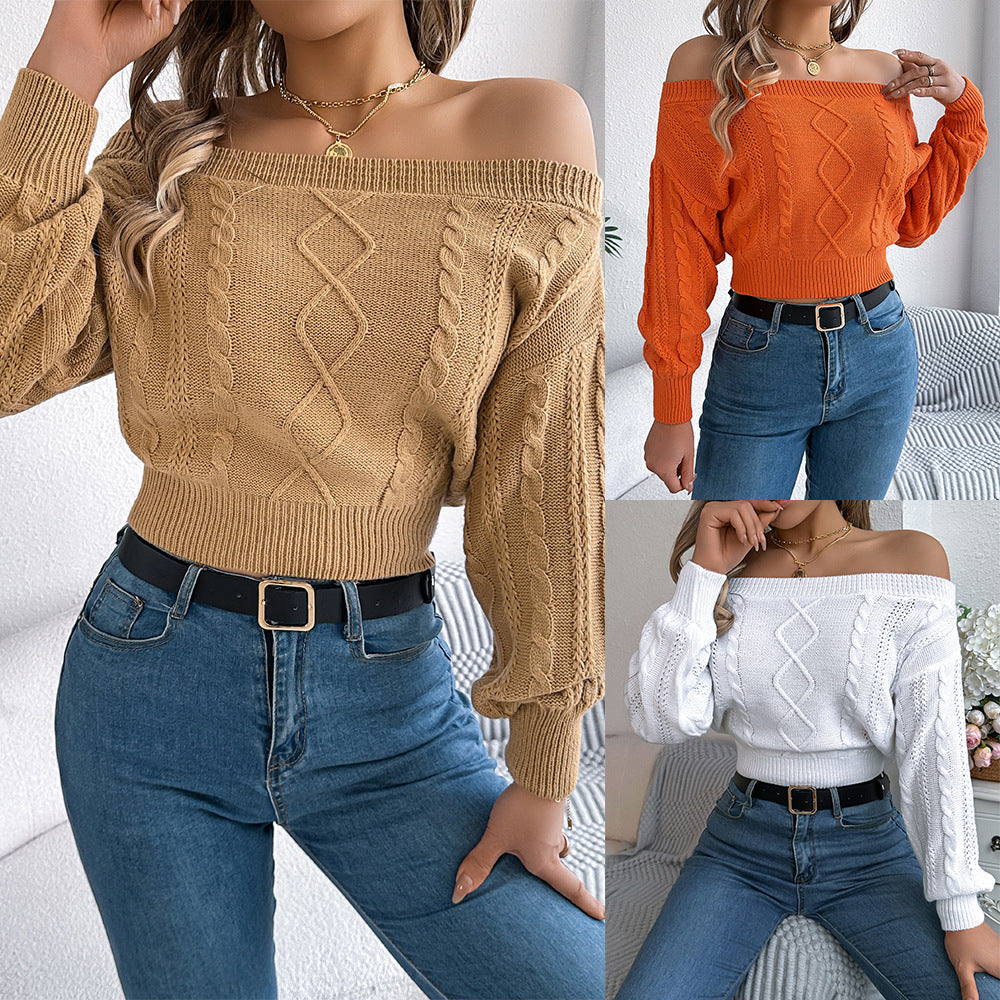 Women's Casual Solid Color Long Sleeve Pullover Sweater