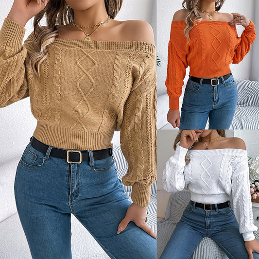 Women's Casual Solid Color Long Sleeve Pullover Sweater