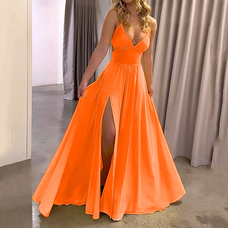 Women's Wear Summer Brace Exposed Back Long Dress