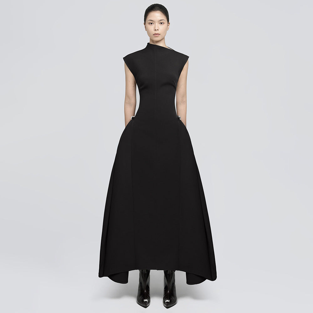 Women's Dress Simple Graceful Solid Color Round Neck Sleeveless Dresses