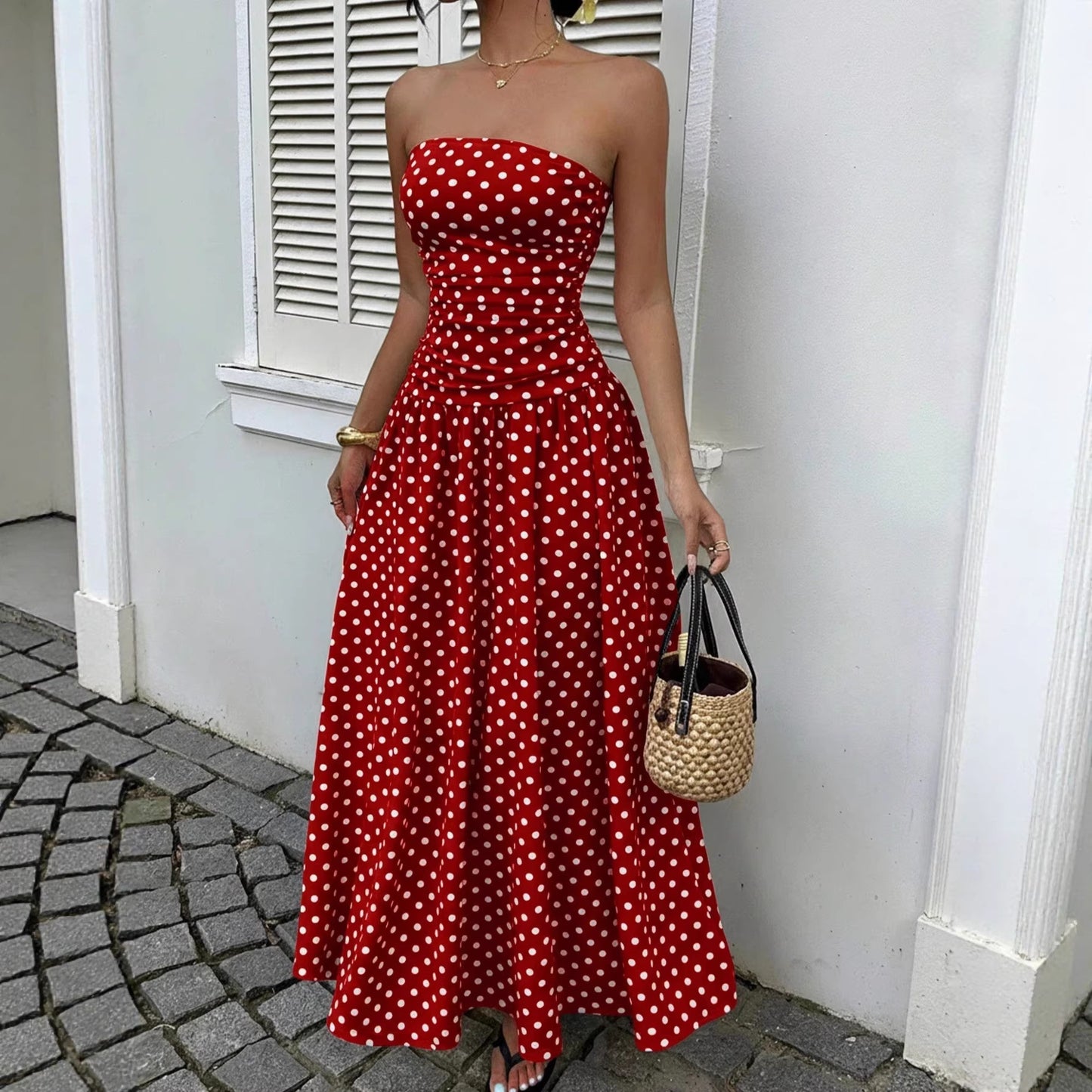 Sexy Polka Dot Elegant Waist Slimming Dress