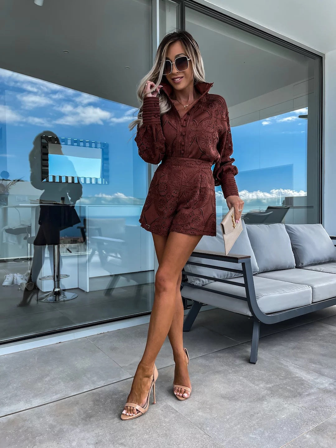 Style Summer Solid Color Single Breasted Blouses