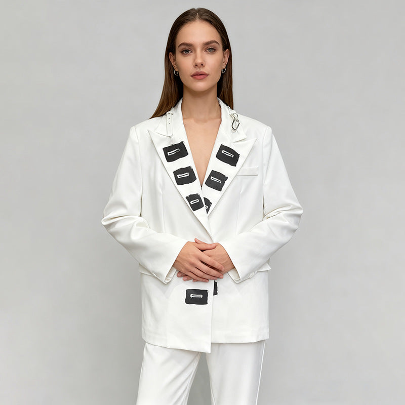 Women's Collage Solid Color Long Sleeve Autumn Blazers