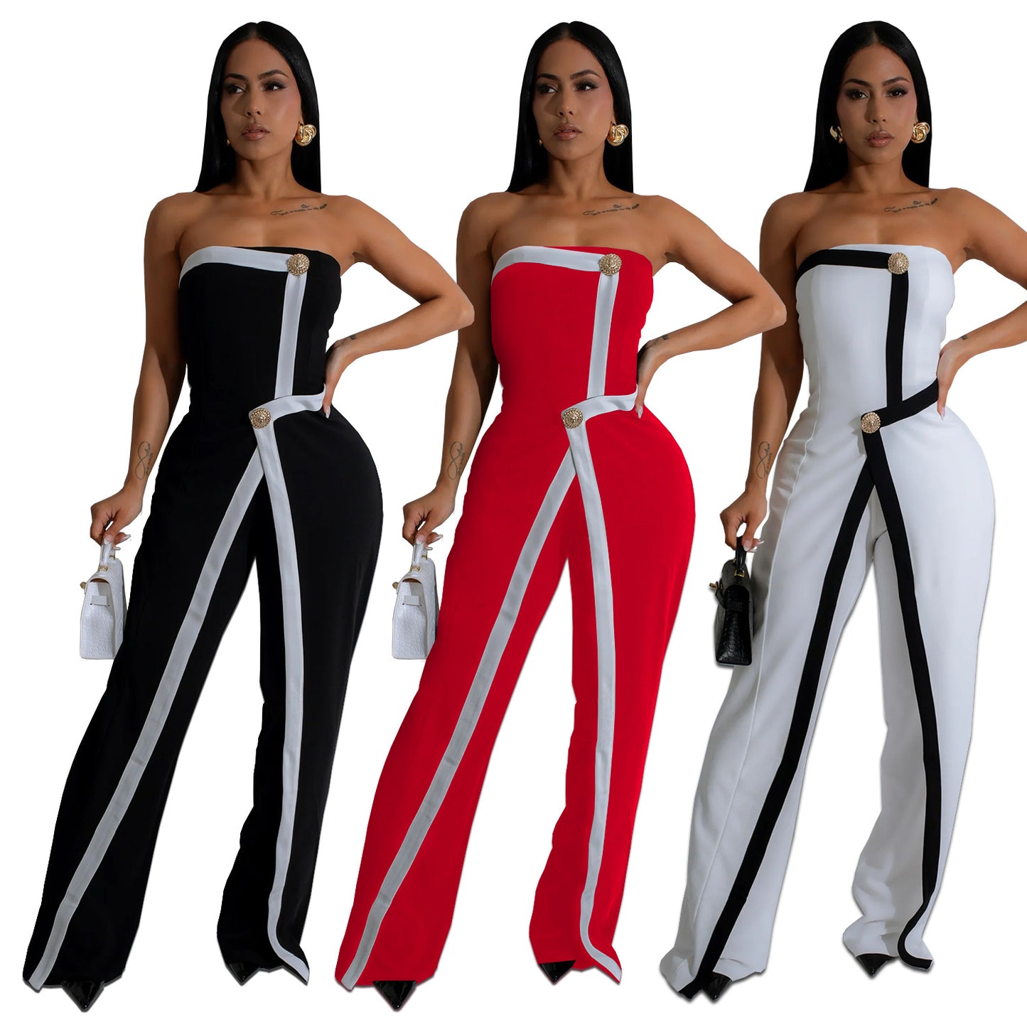 Women's Fashion Wear Sexy Tube Arm Covering Jumpsuits