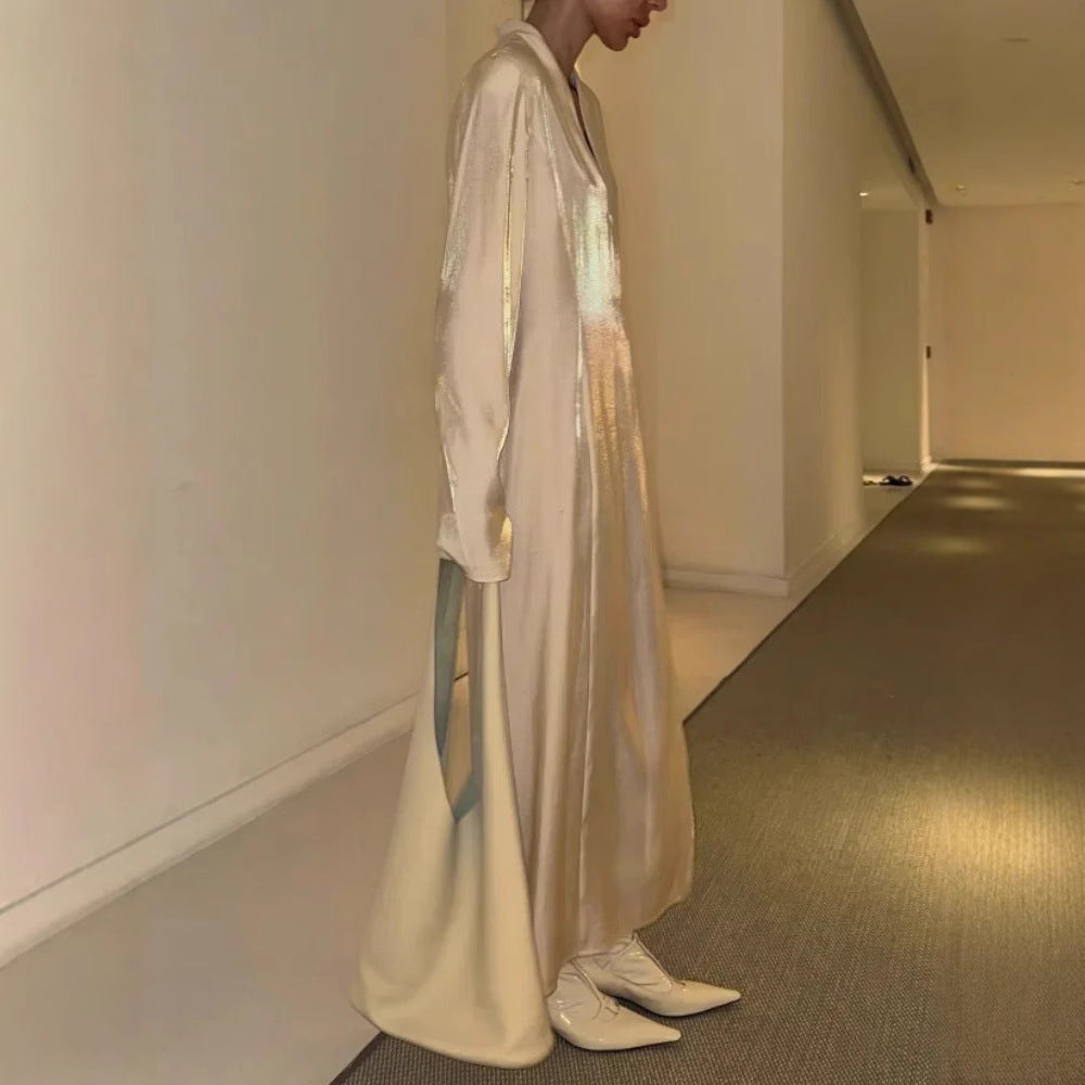 Women's Gold Glitter Split Casual Fashion Dress Dresses