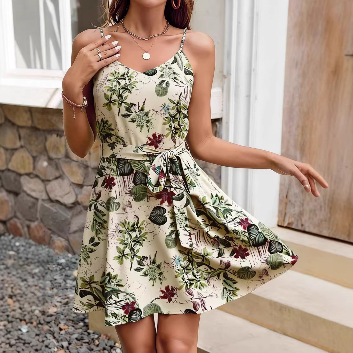 Unique Source Collar Elegant Sweet Waist Dress