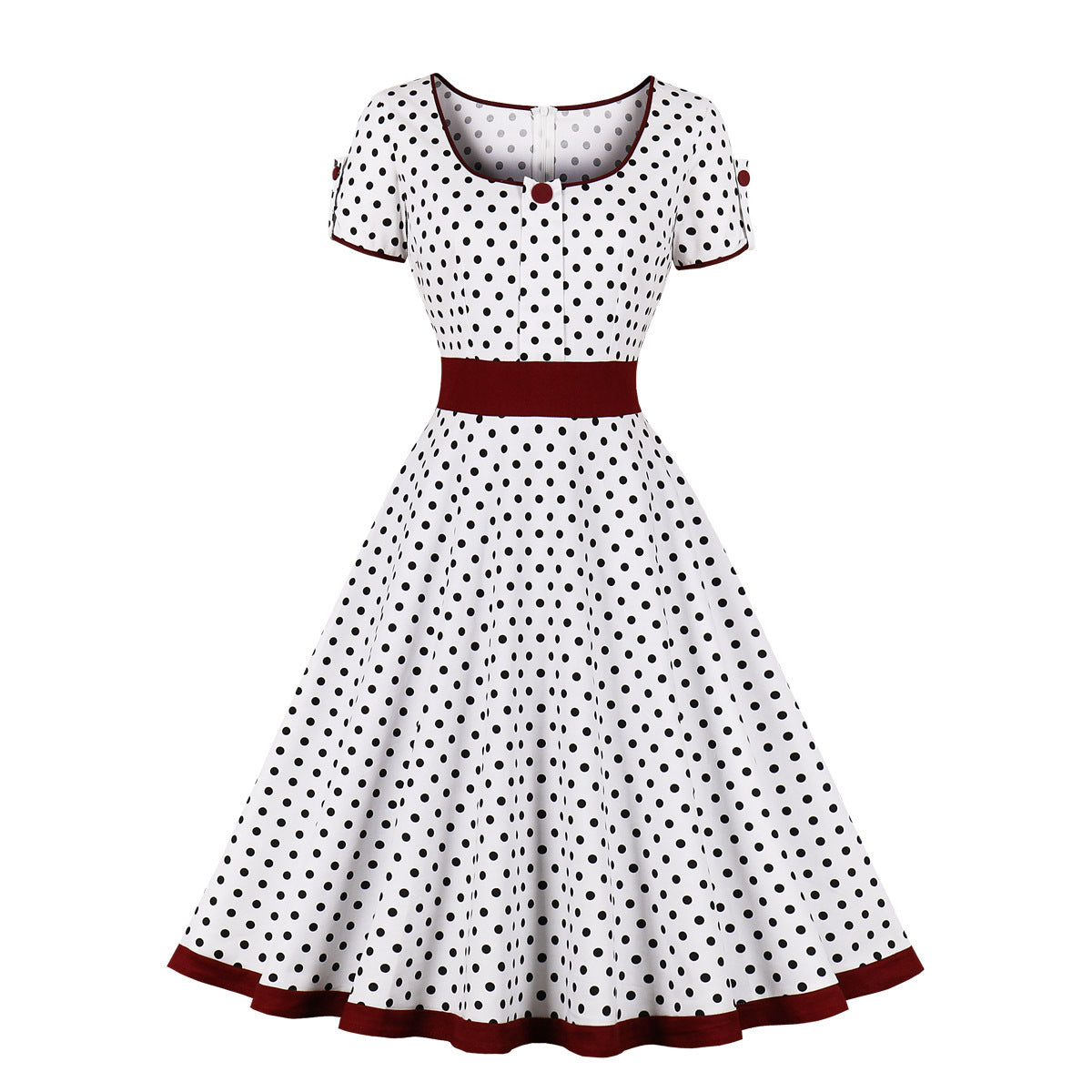 Retro Dots Dress Elegant Big Hem Dresses