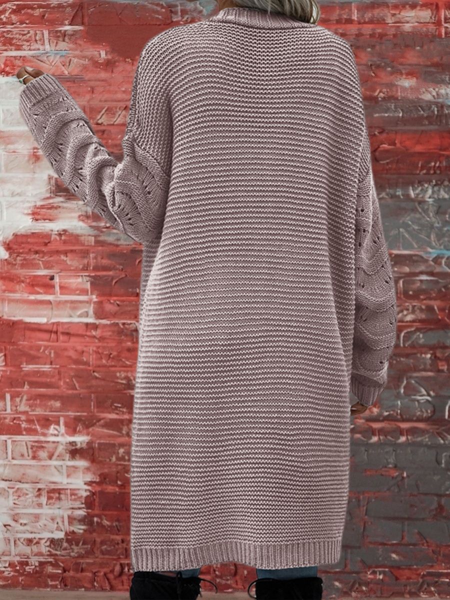 Women's Long Solid Color Knitted Mid-length Sweater