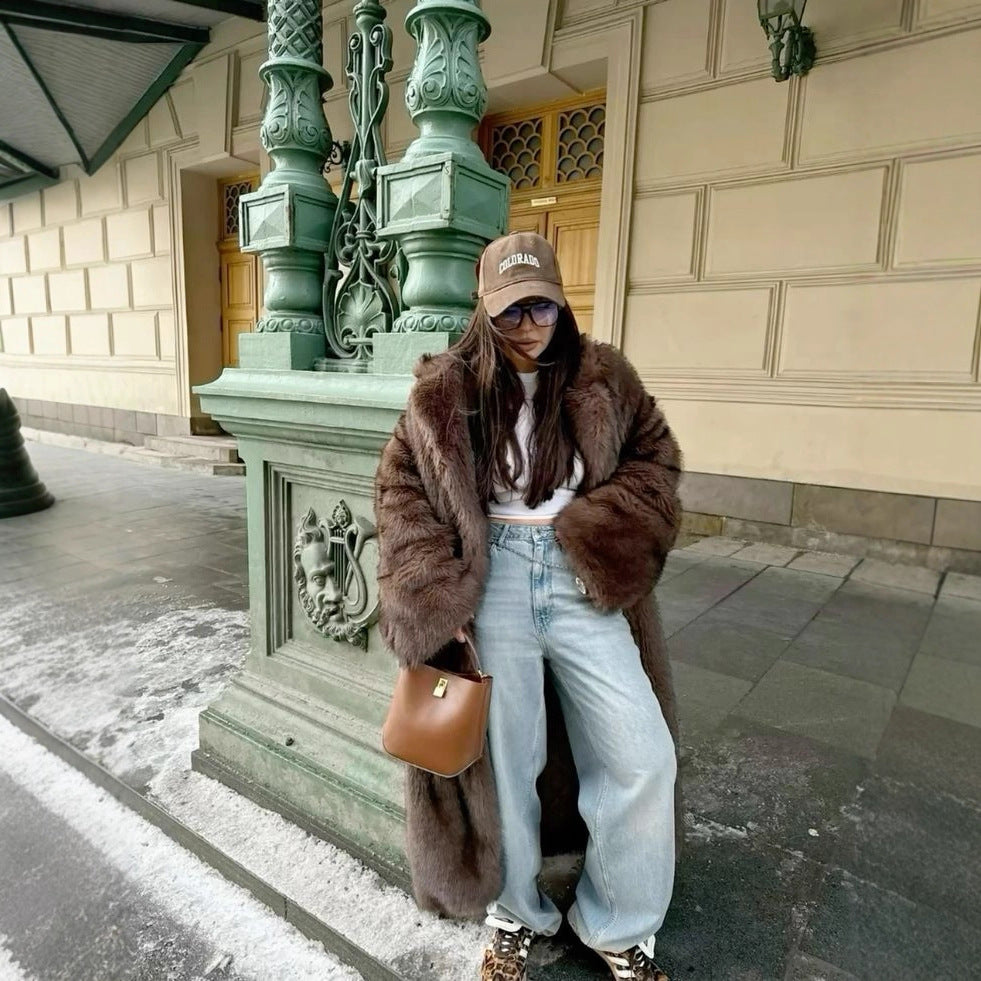 Women's Fox Fur Street Fashion Fluffy Soft Jackets